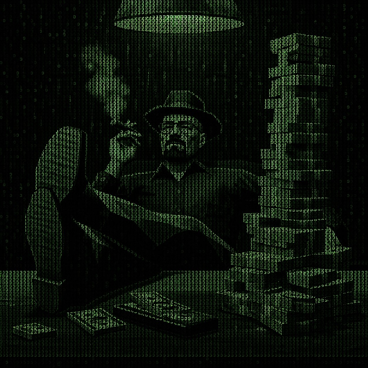 Goblin in an old office BBS scene with monitors